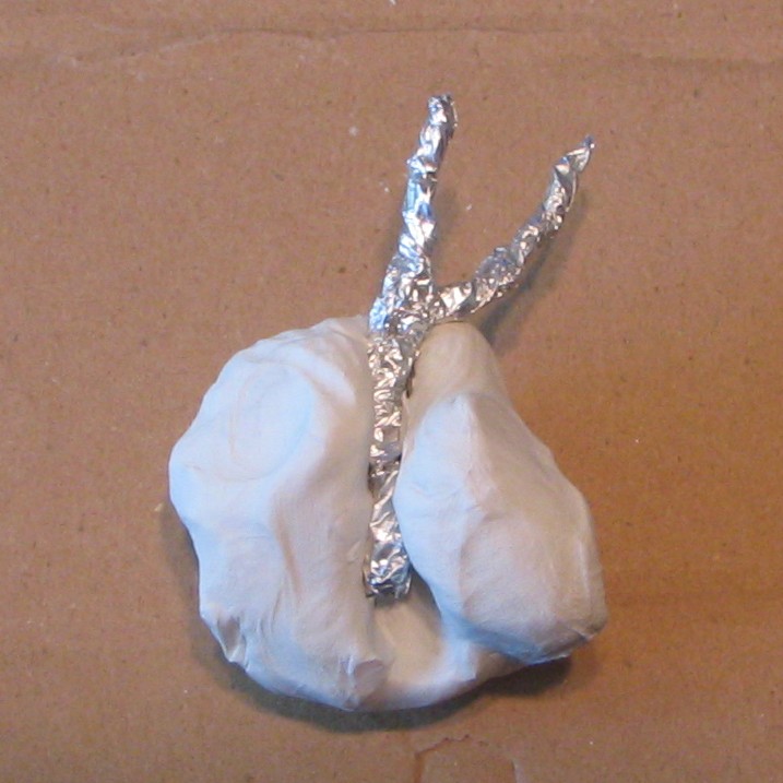 Fig. 2. Troll woman showing Sculpey being formed around skeleton